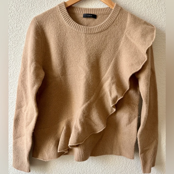 J. Crew Women's Merino Wool Sweater with Ruffle Accent Women’s Size S - Picture 1 of 5